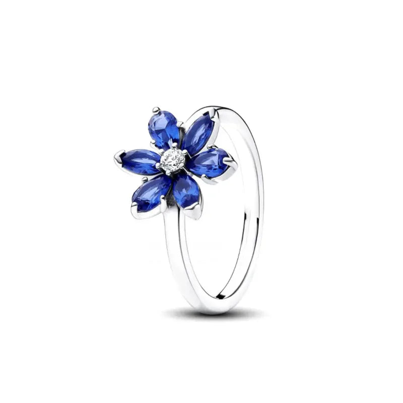 Anel Silver Blooming Sapphire